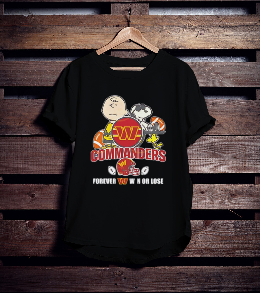 Washington Commanders X Peanuts Collaboration Forever W Not Loose T-Shirt