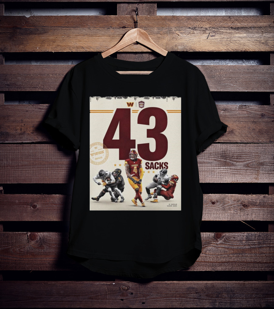 Washington Commanders 43 Sacks Chunky Sacks Hunger Program T-Shirt