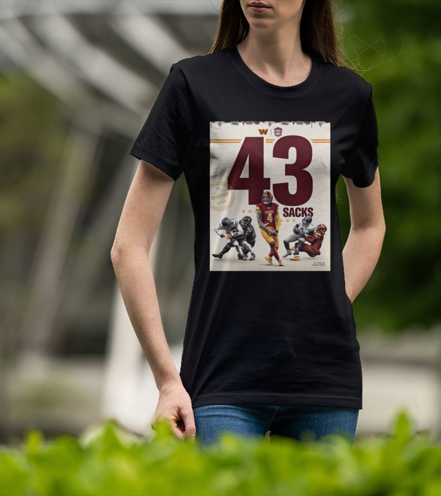 Washington Commanders 43 Sacks Chunky Sacks Hunger Program T-Shirt