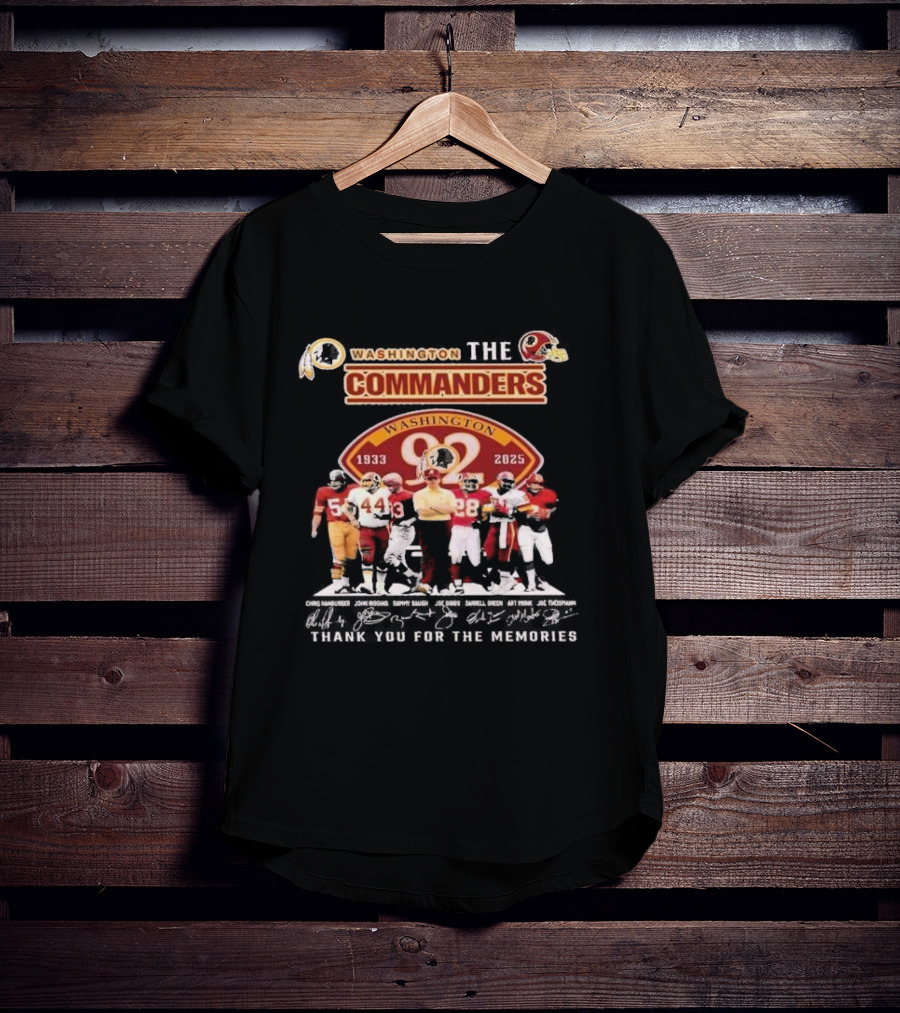 Washington Commanders 1933 2025 Thank You For The Memories Football Legends T-Shirt