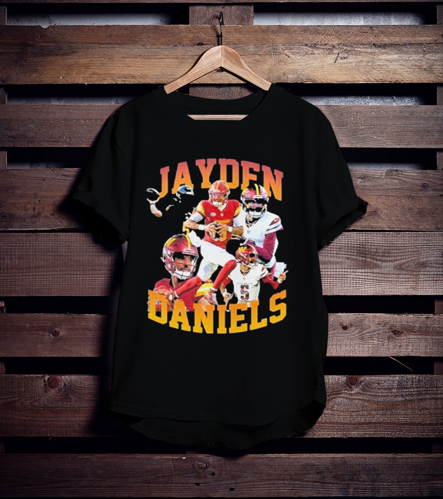 Jayden Daniels Washington Commanders Football Player Collage T-Shirt