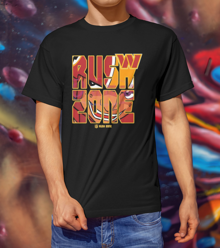 Washington Commanders NFL Rush Zone Cartoon Football T-Shirt