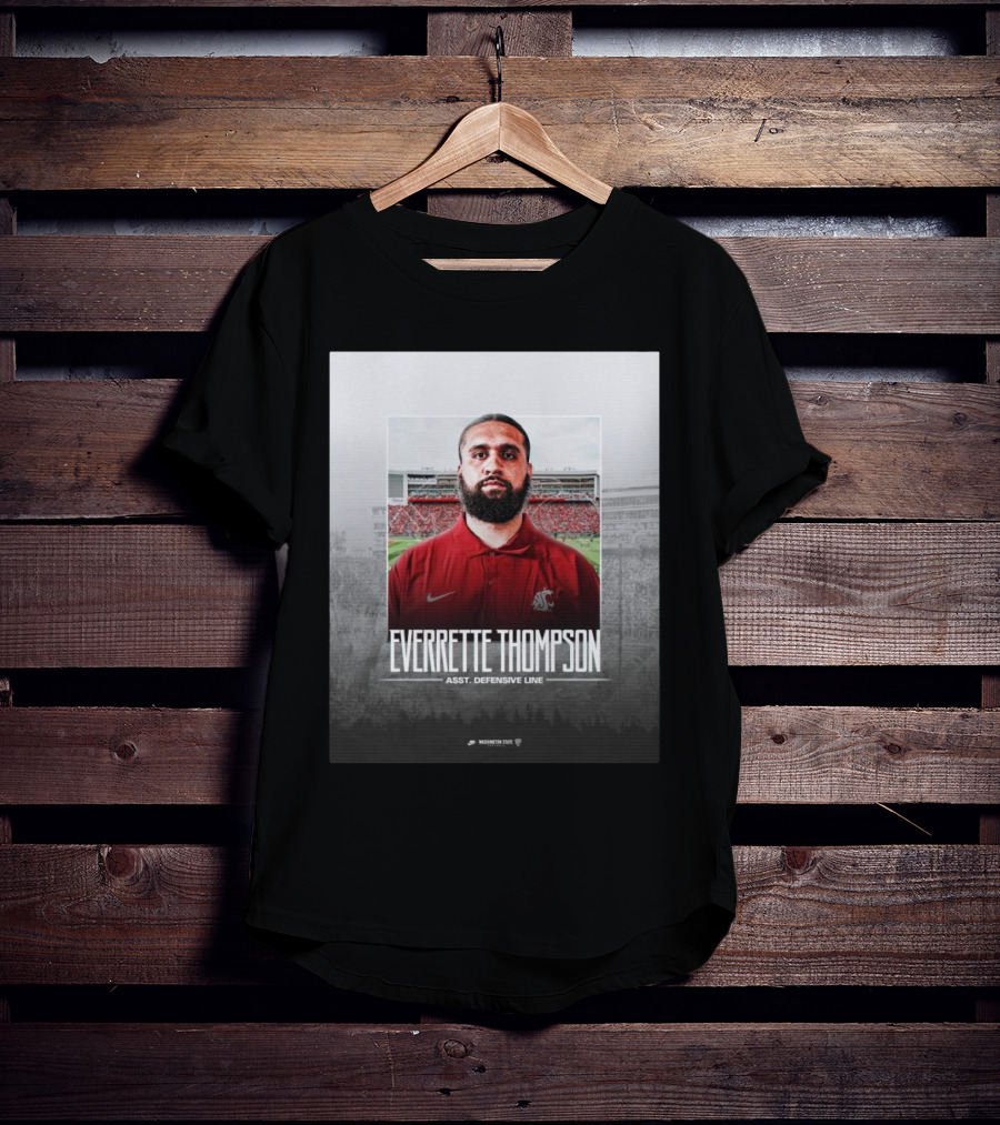 Washington State Football Everette Thompson Assistant Defensive Line Coach Palouse Stadium T-Shirt