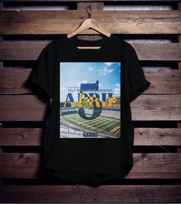 West Virginia Mountaineers Save The Date Gold Blue Spring Showcase April 5 2025 1 PM T-Shirt