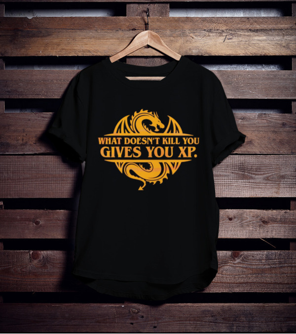 What Doesn’t Kill You Gives You XP Dragon Icon Dungeons And Dragons T-Shirt