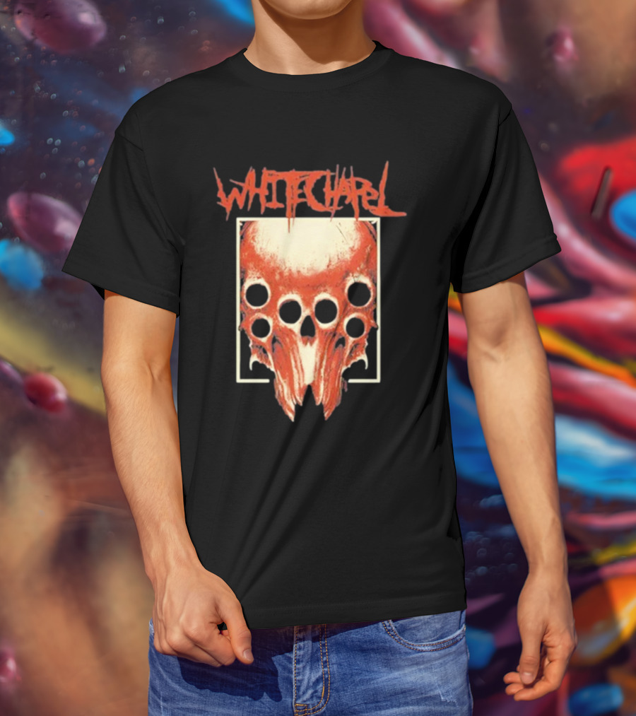 Whitechapel Skull Bone With Red Cult Woods Imagery T-Shirt