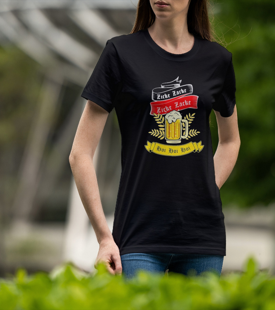 Zicke Zacke Oktoberfest Beer Germany Flag Hoi Hoi Hoi T-Shirt