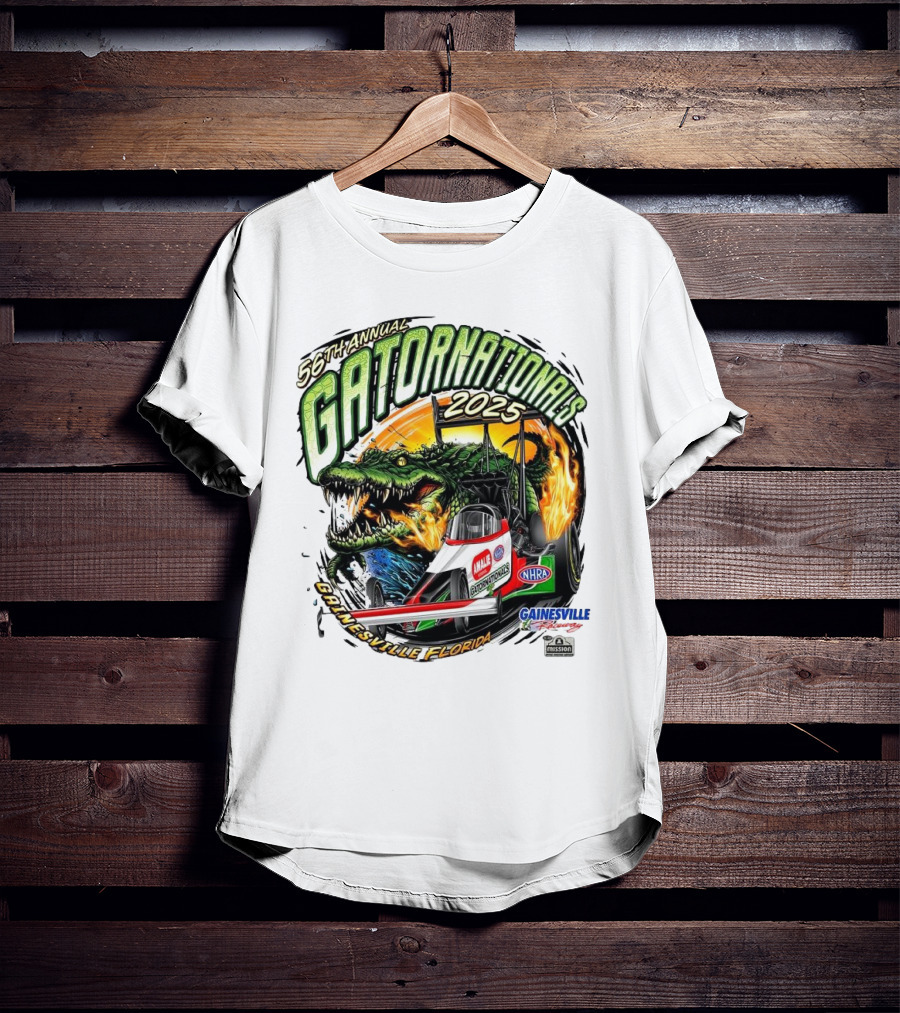 56th Annual Gatornationals 2025 Gainesville Florida NHRA Drag Racing Event T-Shirt