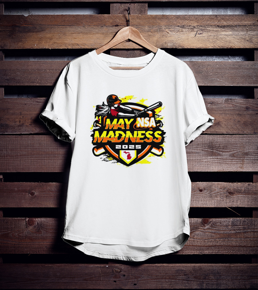 2025 NSA May Madness Fastpitch Tournament Michigan Logo T-Shirt