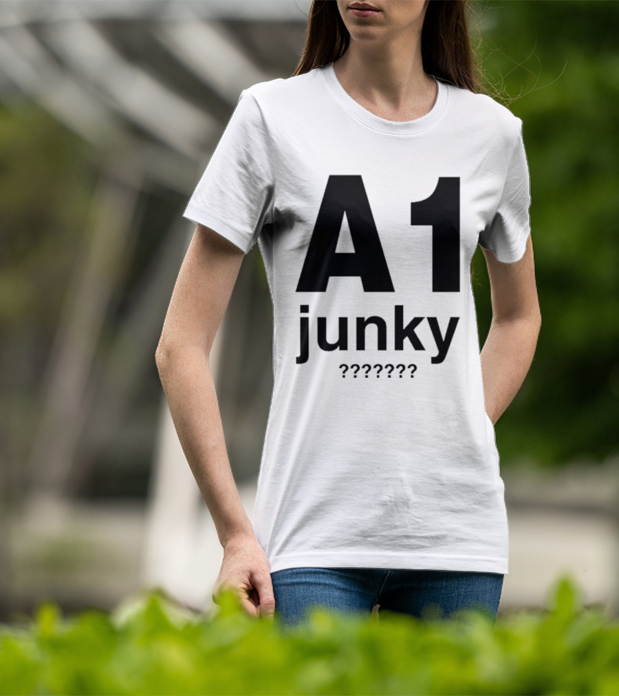 A1 Junky Motorcycle Racing Graphic Bold Nostalgic Style T-Shirt