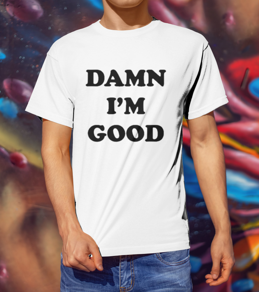 "Damn I'm Good But He Was Better 2 Warrior Skull With Helmet Football Fan" T-Shirt