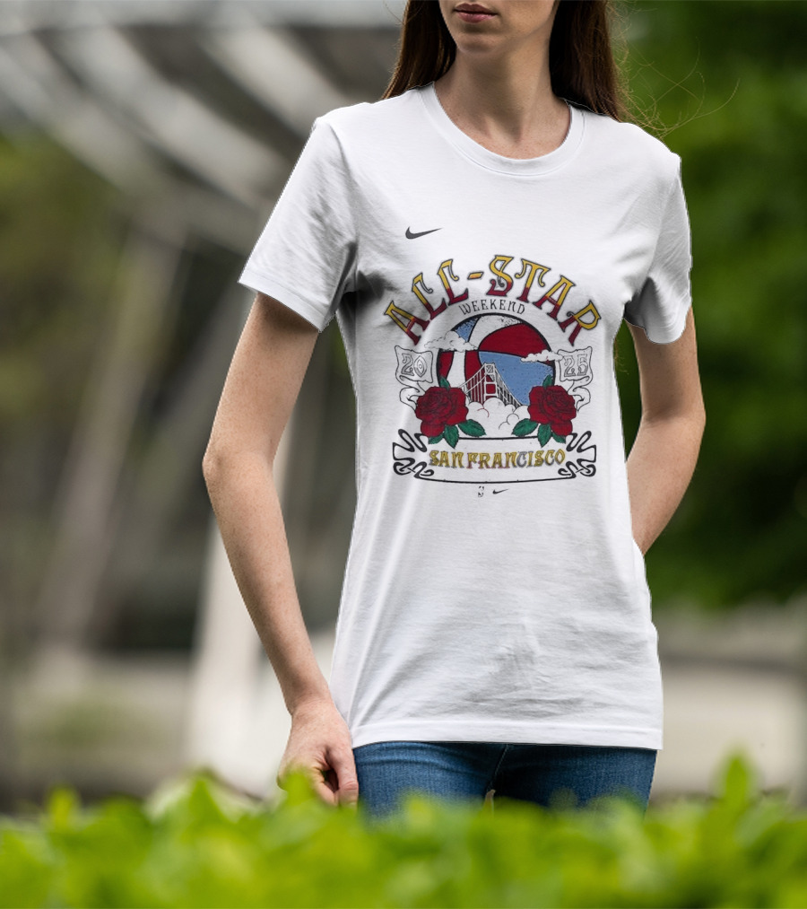 2025 NBA All-Star Weekend Jordan Brand San Fran 1990 Roses T-Shirt