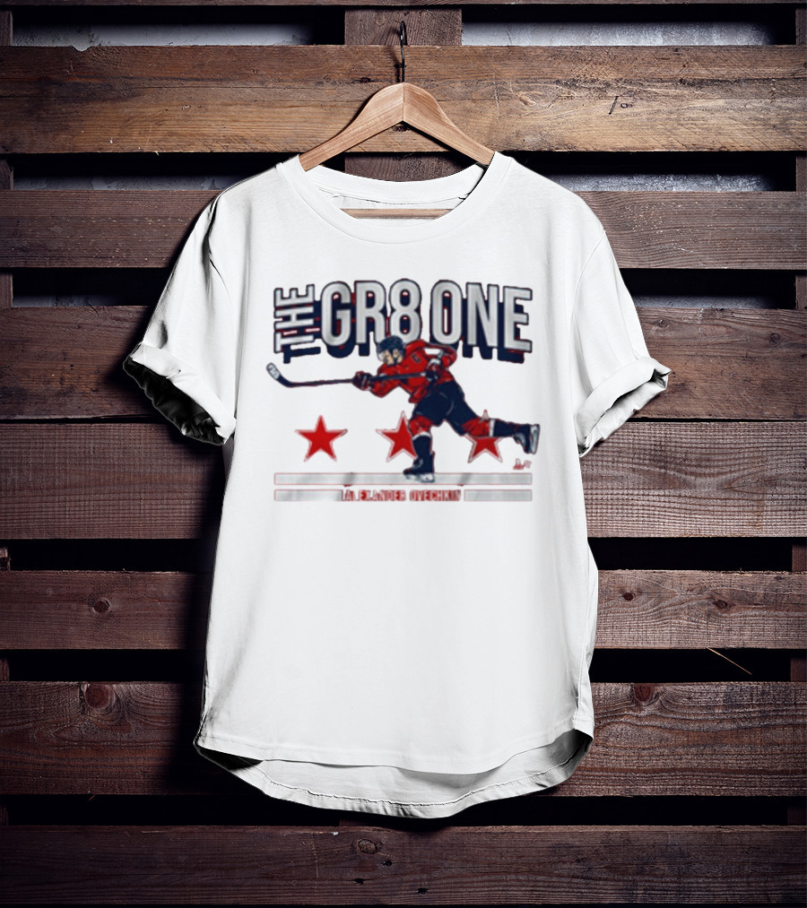 The GR8 One Alexander Ovechkin Hockey Player With Stars And Stick T-Shirt