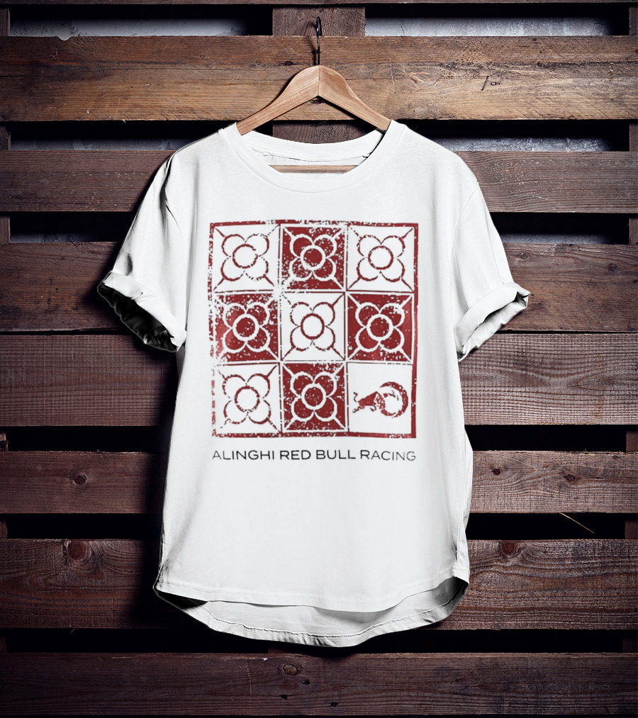 Alinghi Red Bull Racing Barcelona Nine-Panel Grid Pattern T-Shirt