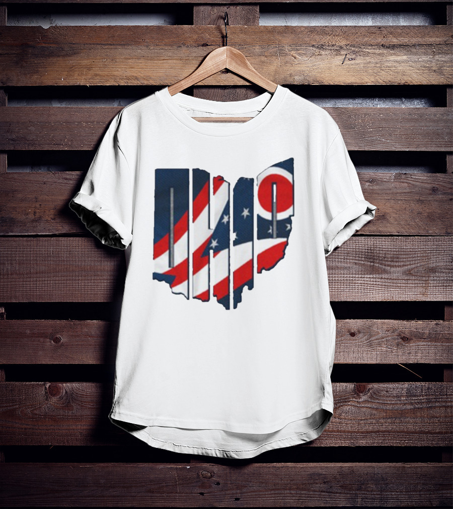 Ohio State Flag USA Cleveland Columbus Basketball 2025 T-Shirt