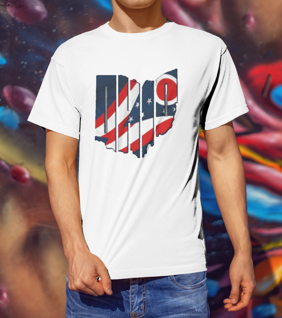 Ohio State Flag USA Cleveland Columbus Basketball 2025 T-Shirt