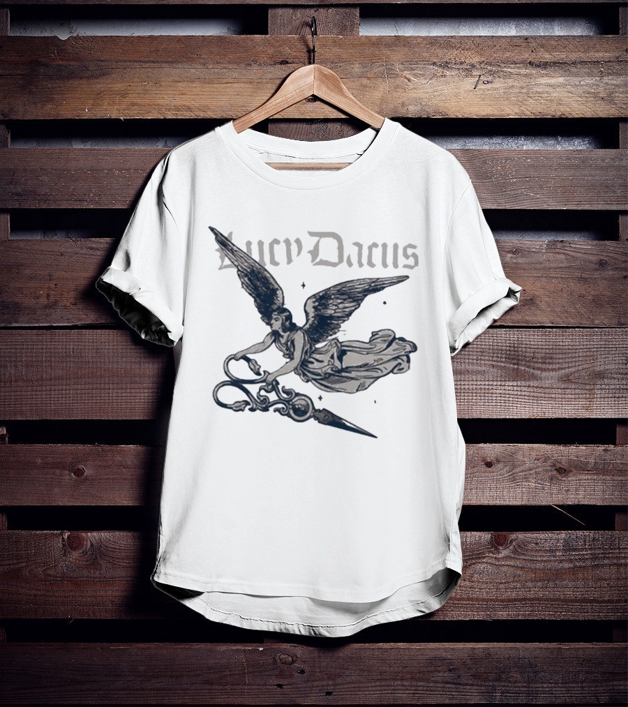 Lucy Dacus Angel Wings Holding Scissors T-Shirt