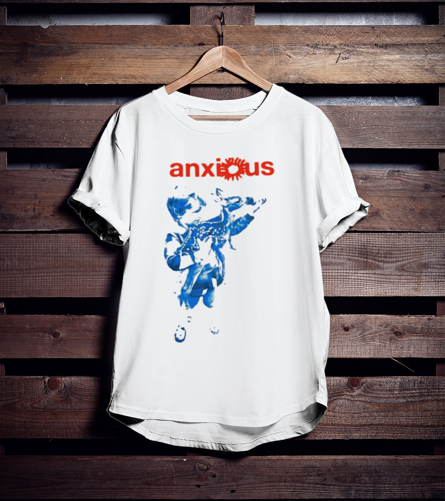 Anxious Blue Abstract Deer Kid T-Shirt