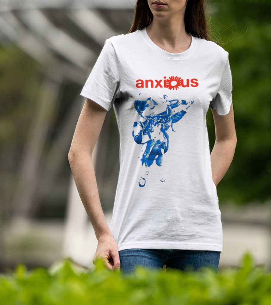 Anxious Blue Abstract Deer Kid T-Shirt