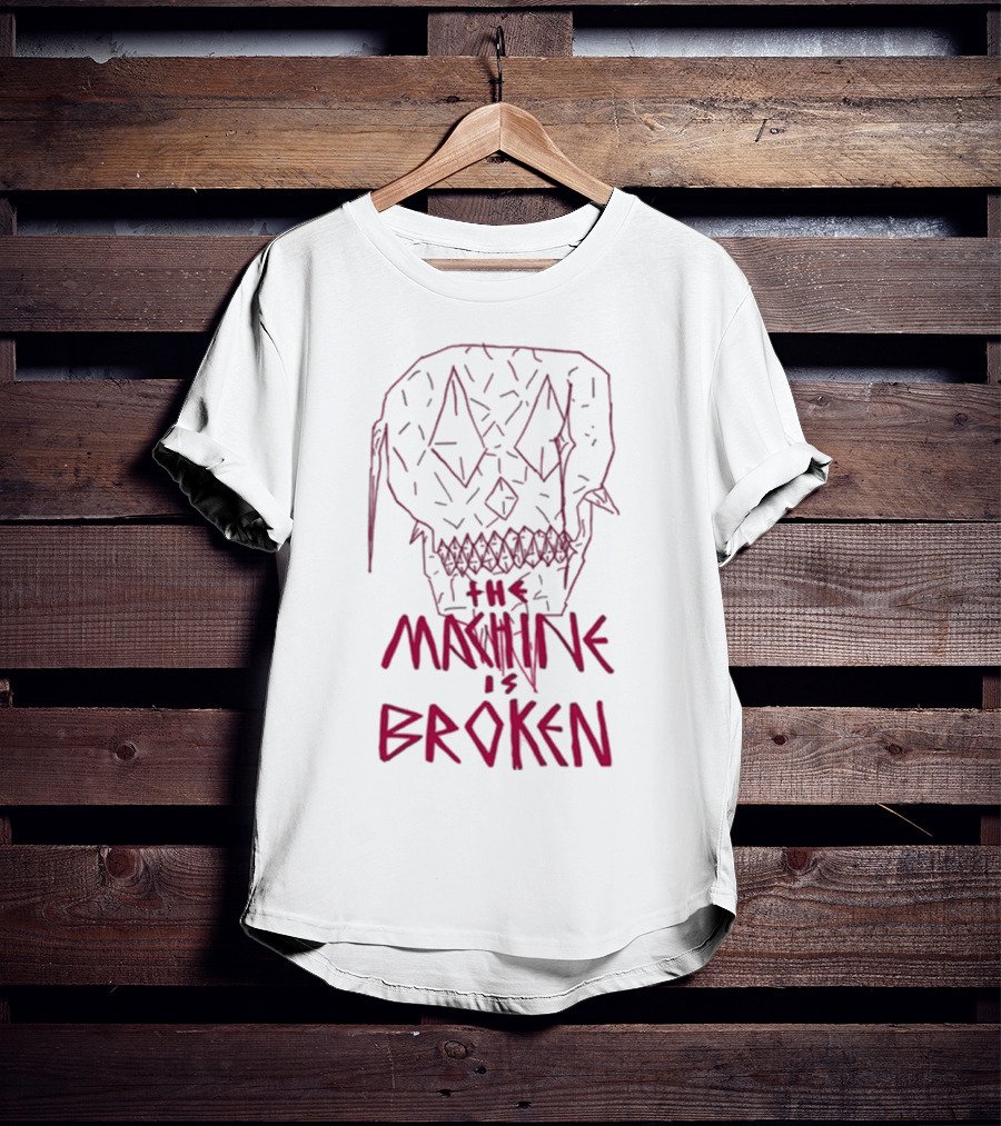 Arcadefire The Machine Is Broken Skull Illustration T-Shirt