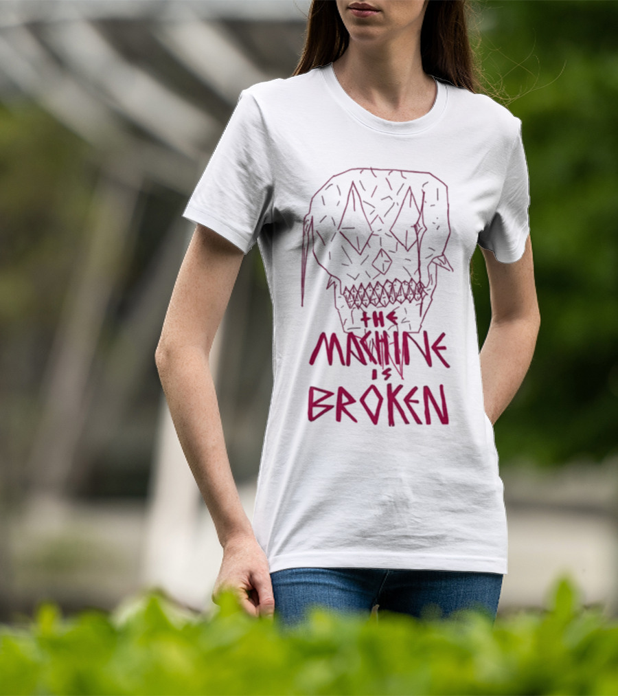 Arcadefire The Machine Is Broken Skull Illustration T-Shirt