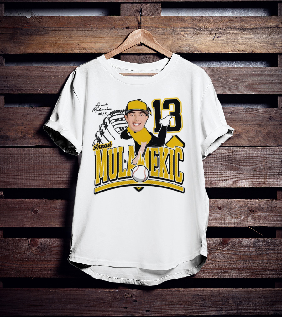 Arnad Mulamekic Baseball 13 Player Underhand Catcher Yellow Outfit T-Shirt