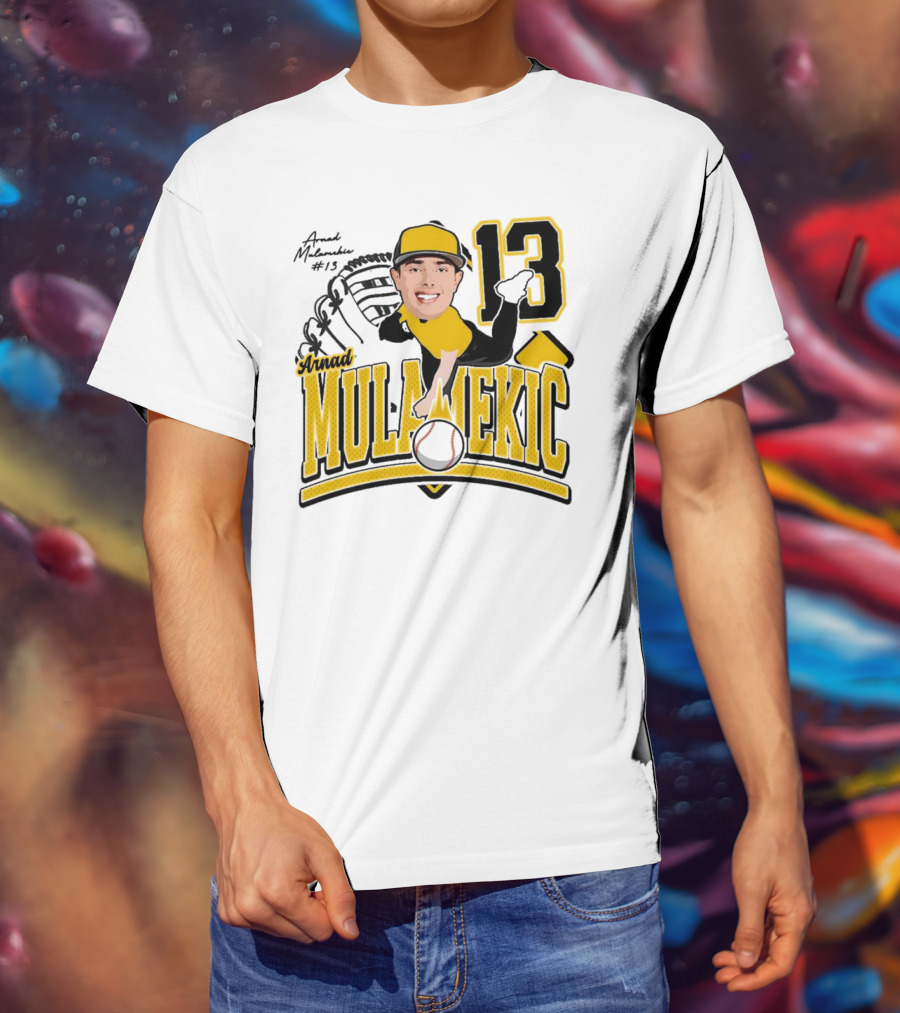 Arnad Mulamekic Baseball 13 Player Underhand Catcher Yellow Outfit T-Shirt