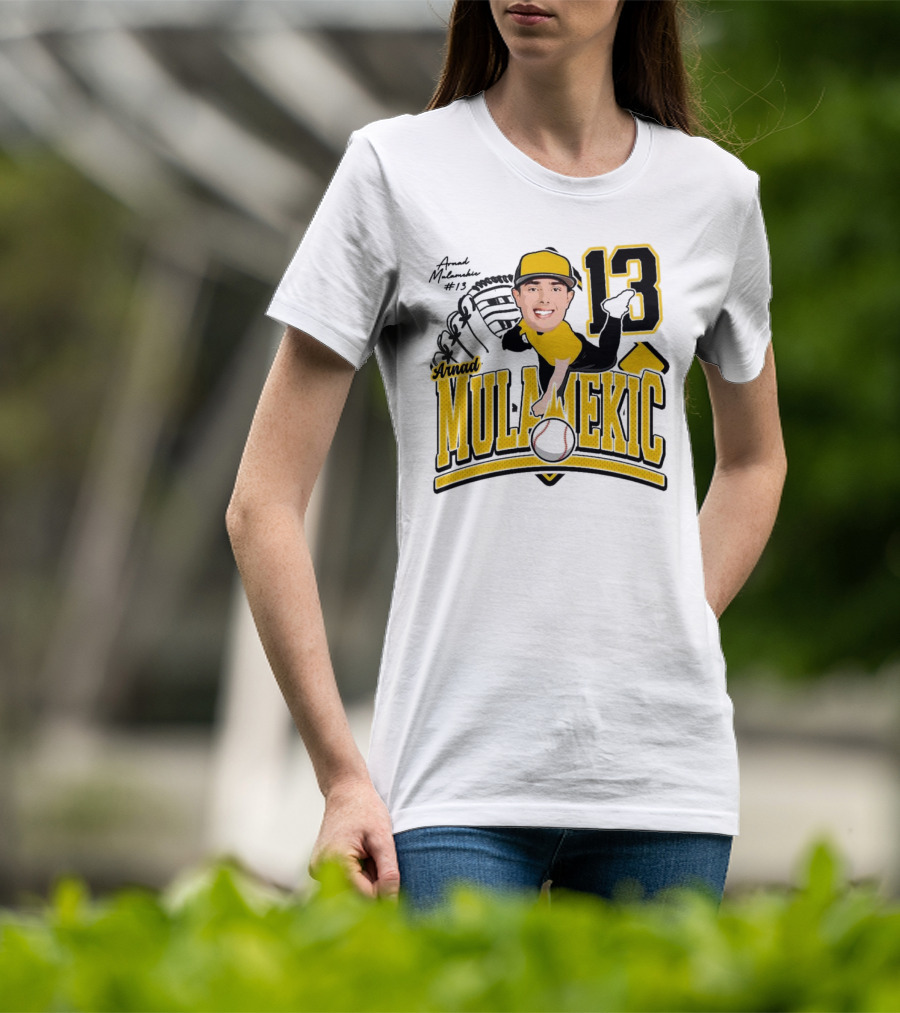 Arnad Mulamekic Baseball 13 Player Underhand Catcher Yellow Outfit T-Shirt