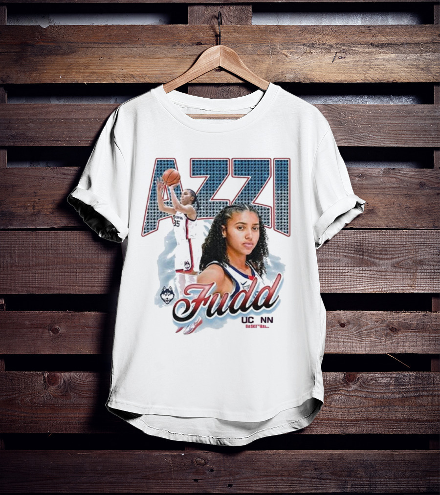 Azzi Fudd UConn Basketball 2025 Player Portrait And Action Shot T-Shirt