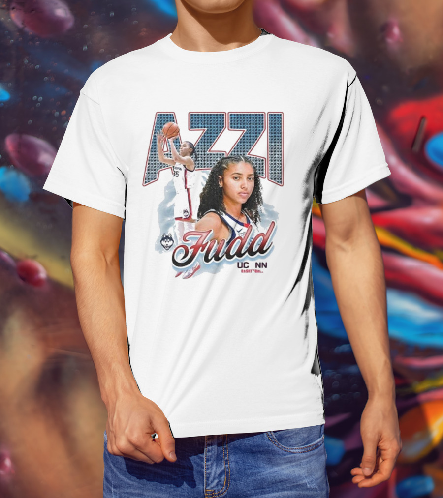 Azzi Fudd UConn Basketball 2025 Player Portrait And Action Shot T-Shirt