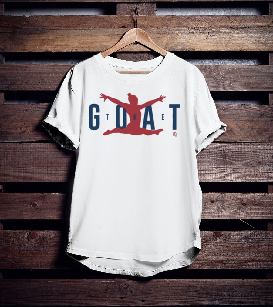 GOAT Gymnastics Athlete Jumping Through Letters T-Shirt