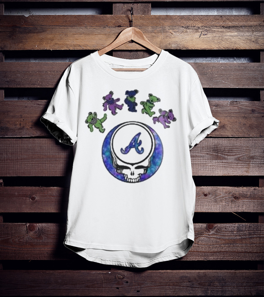 Atlanta Braves Grateful Dead Night 2025 Skull With Dancing Bears T-Shirt