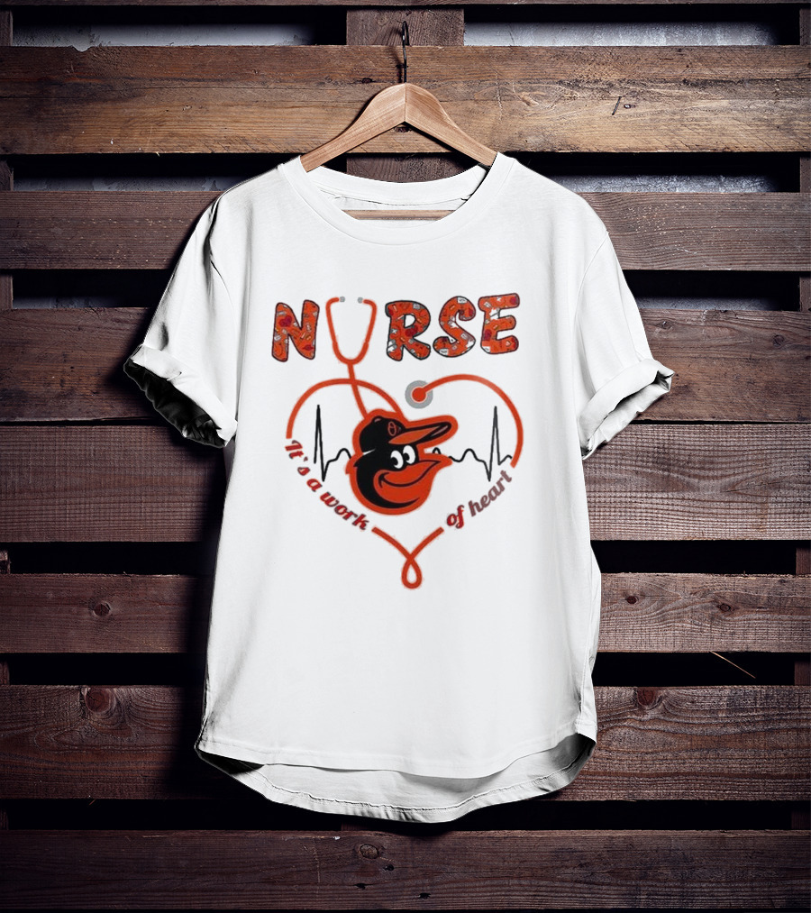 Baltimore Orioles Nurse With Heart Appreciation Night 2025 T-Shirt