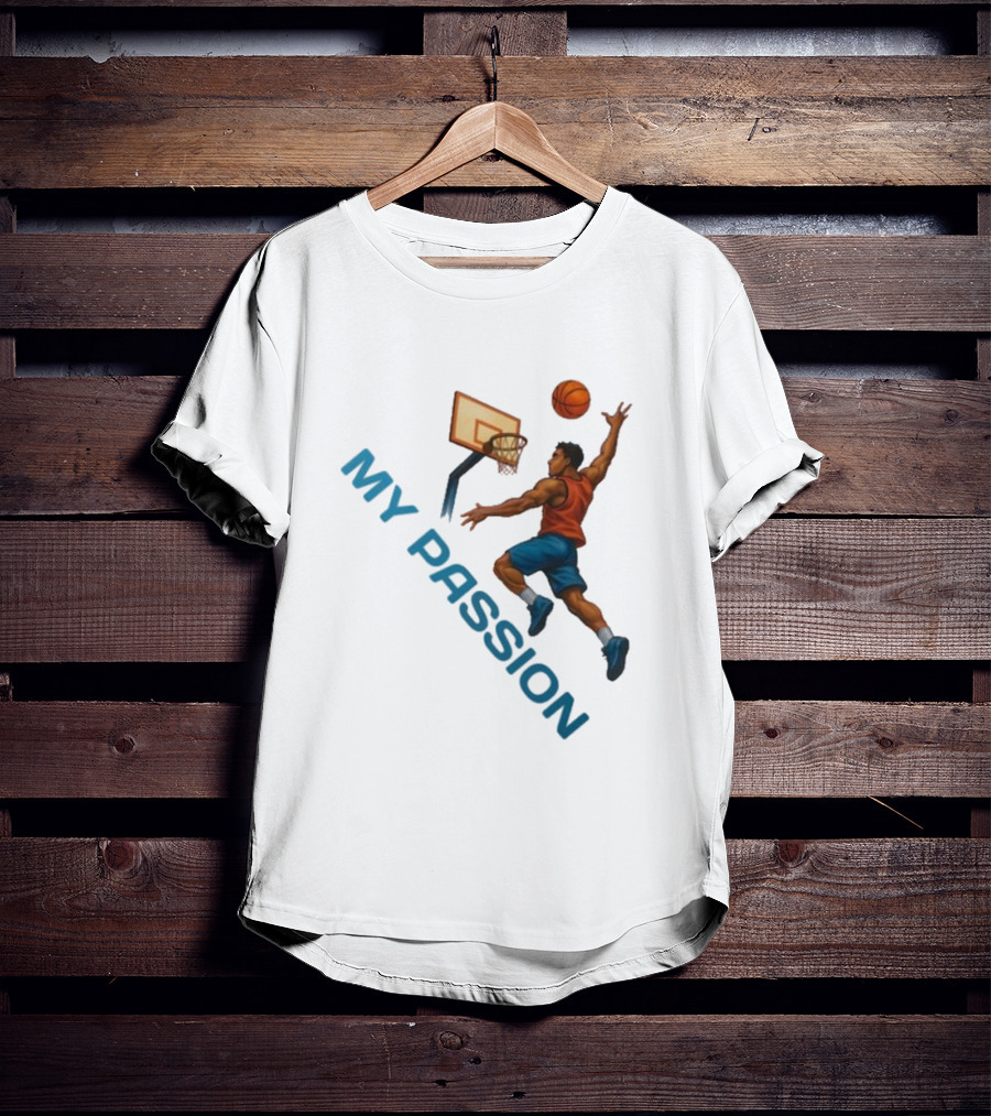 Basketball My Passion Dunking Athlete Dynamic Move T-Shirt