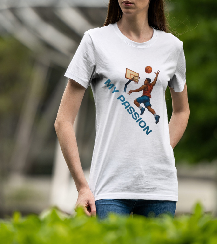 Basketball My Passion Dunking Athlete Dynamic Move T-Shirt