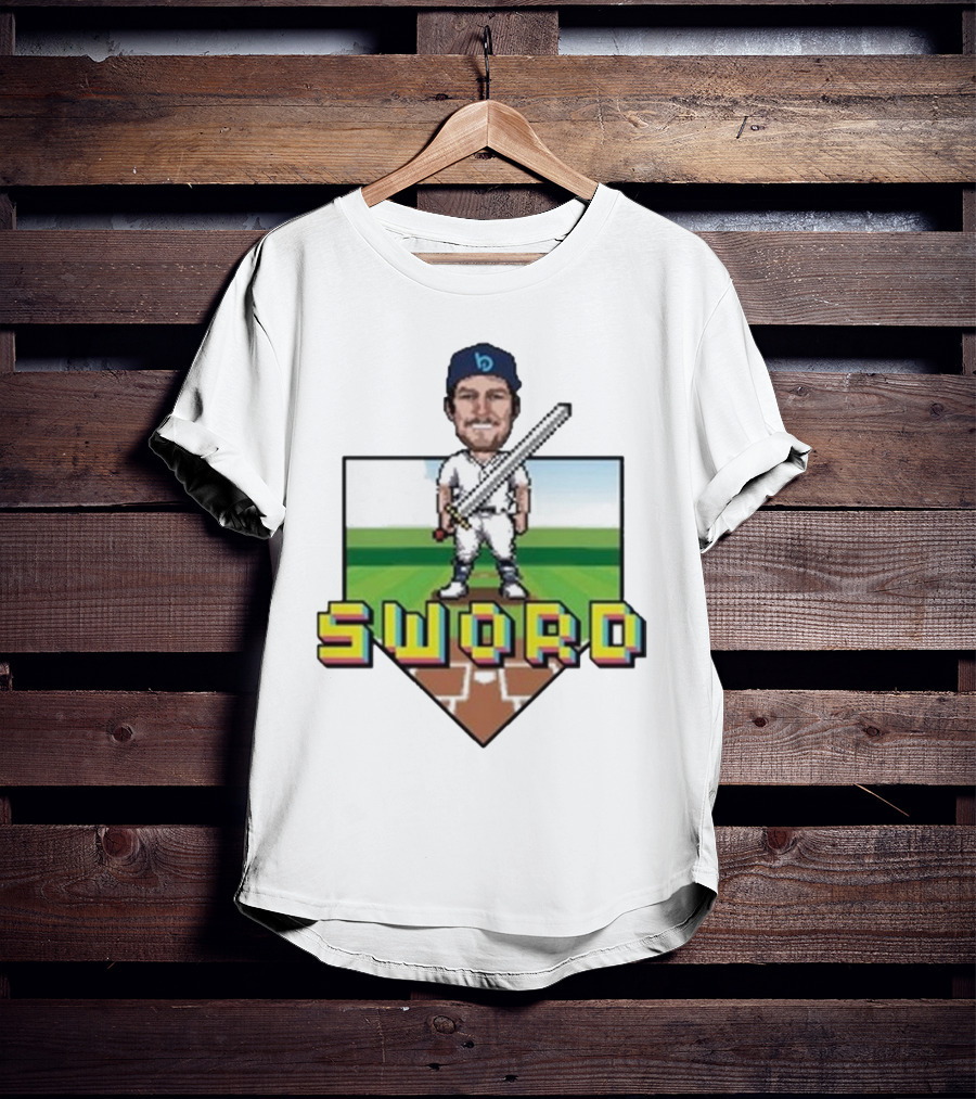 Pixelated Baseball Player Sword Bauer Outage T-Shirt