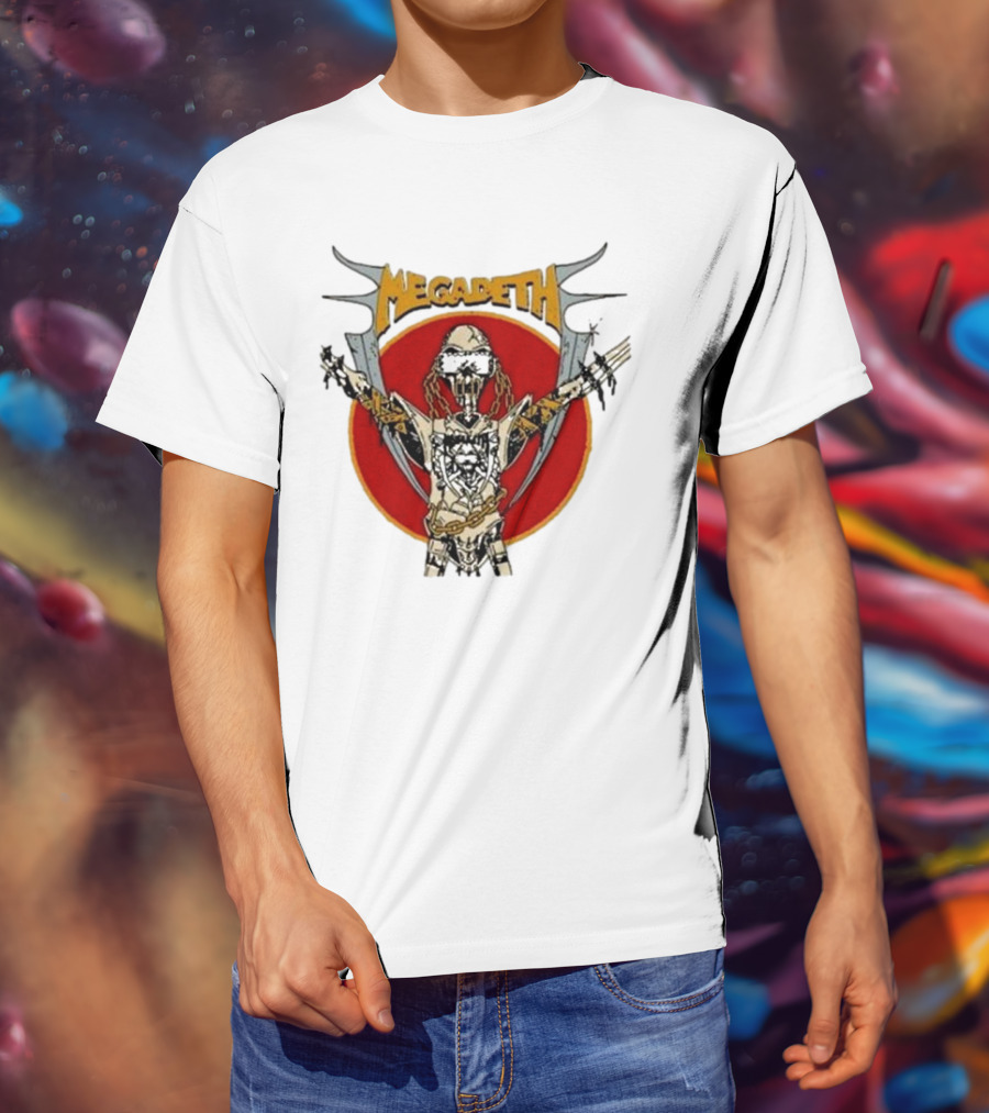 Megadeth Vic Rattlehead Robot With Cross Beyond Human T-Shirt