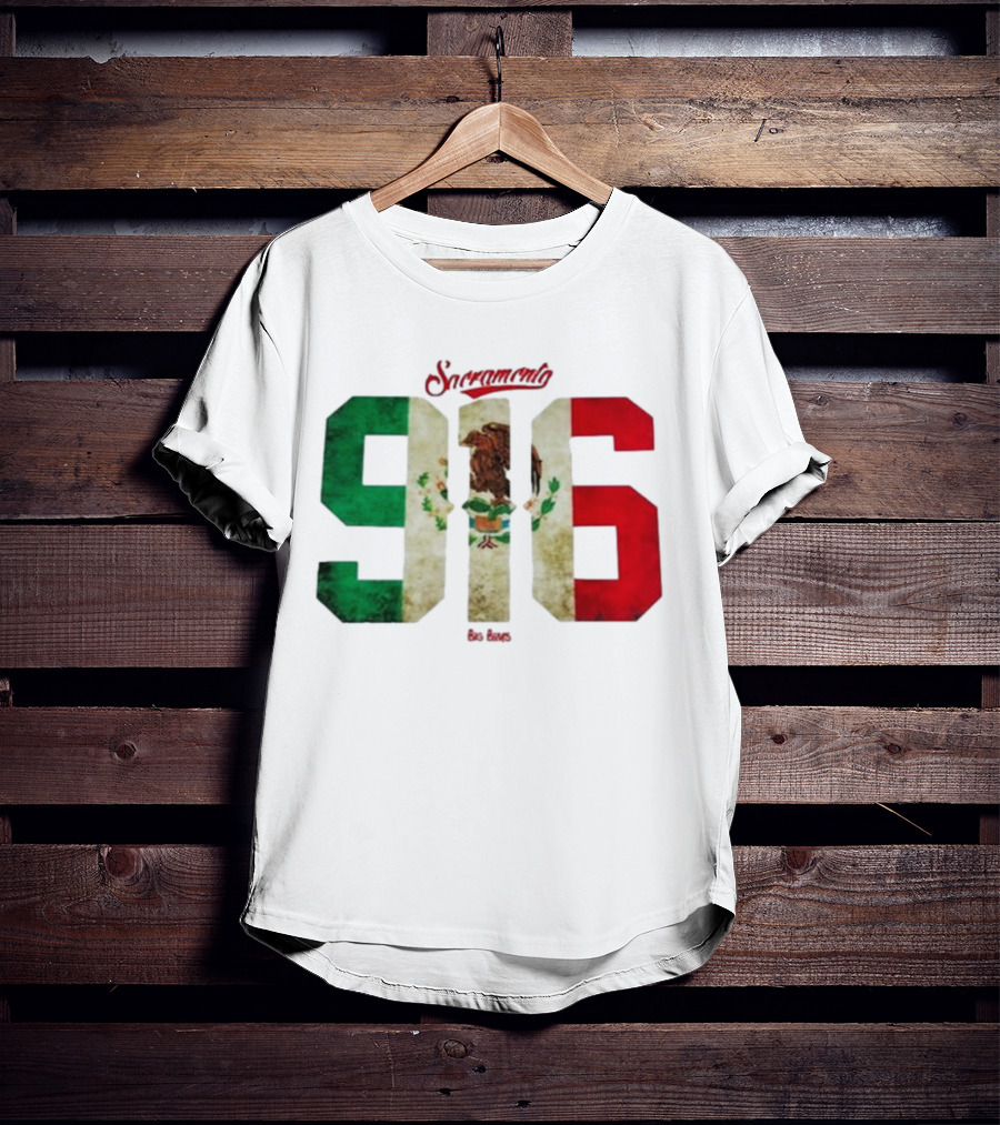 Sacramento 916 Big Boys Mexican Flag Design T-Shirt