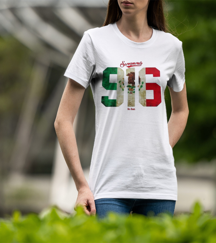 Sacramento 916 Big Boys Mexican Flag Design T-Shirt