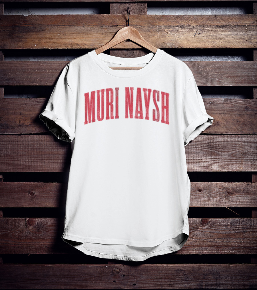 Bilmuri Muri Naysh 2025 Bold Arch Red Text T-Shirt