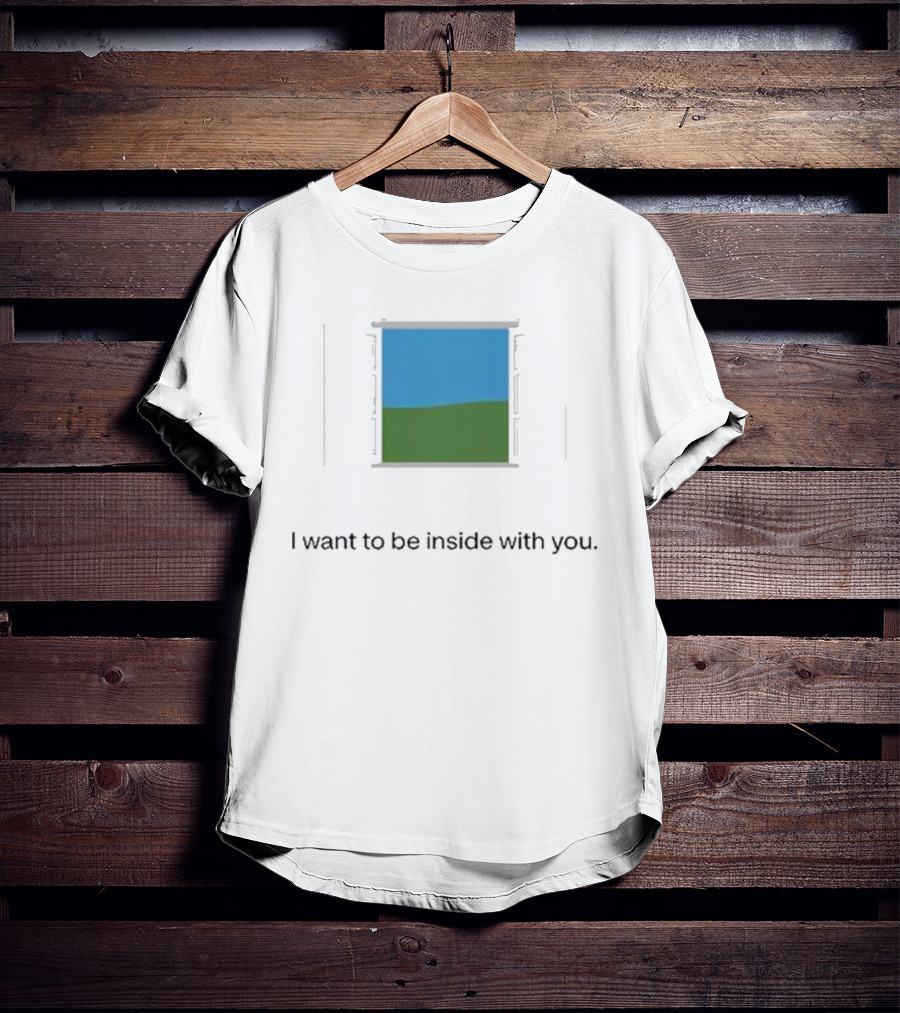 Bon Iver Blue Sky Green Field Window I Want To Be Inside With You T-Shirt