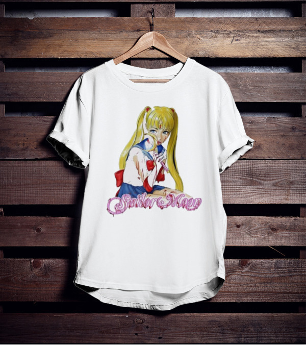 Bl00dina Sailor Moon Anime Mirror And Lipstick T-Shirt