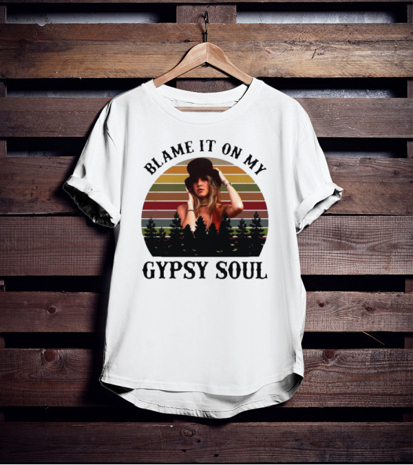 Blame It On My Gypsy Soul Vintage Sunset Forest Retro Style T-Shirt