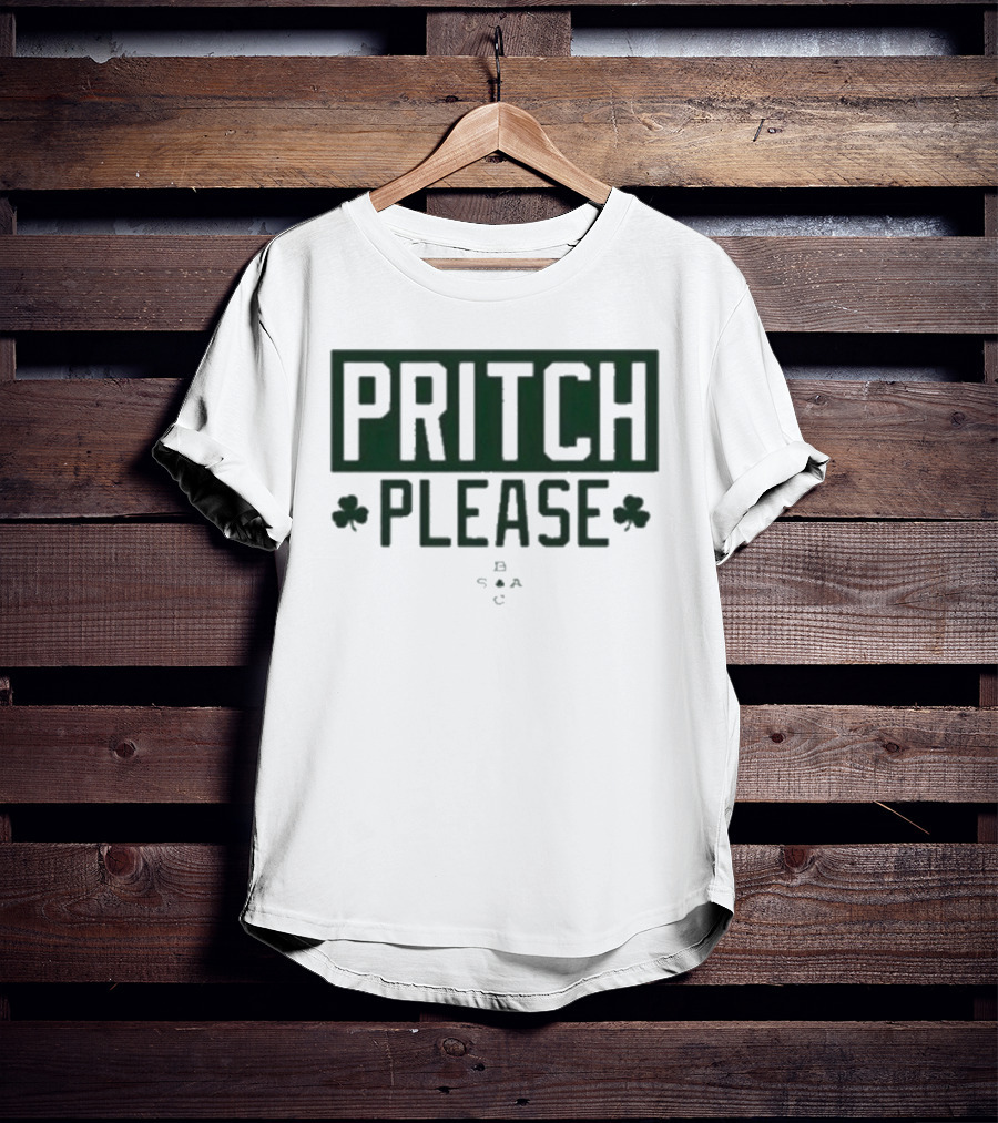 Boston Celtics Pritch Please St Patrick’s Day Shamrocks T-Shirt