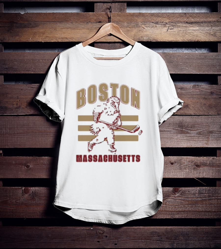 Boston Massachusetts Hockey Mascot Skater T-Shirt
