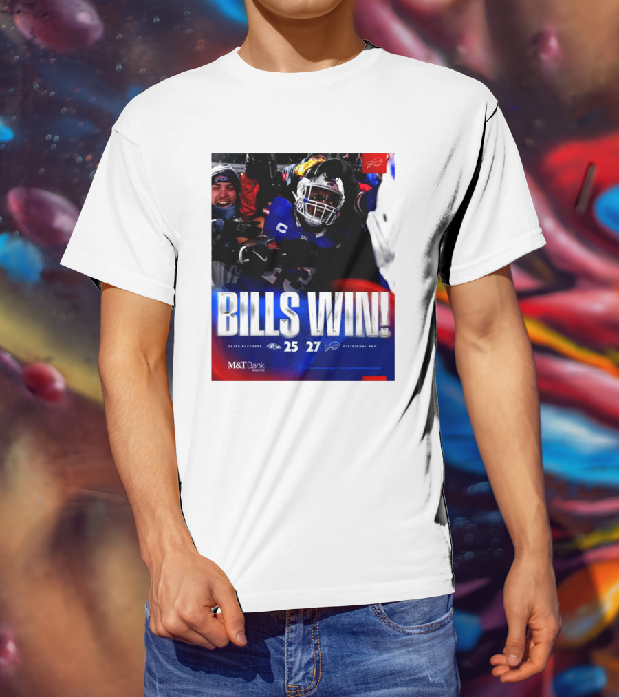Buffalo Bills Win 27-25 Against Baltimore Ravens Divisional Rnd Playoffs 24/25 T-Shirt