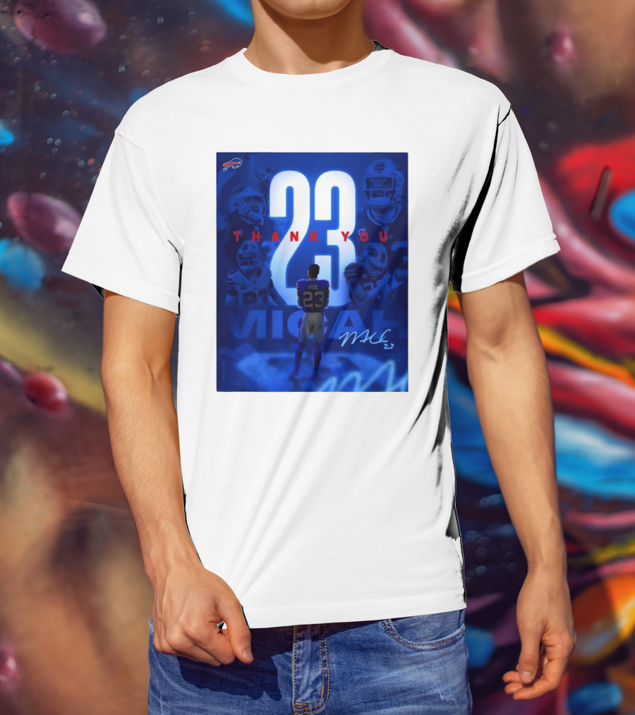Buffalo Bills Thank You Micah Hyde 23 Signature Go Bills Mafia T-Shirt
