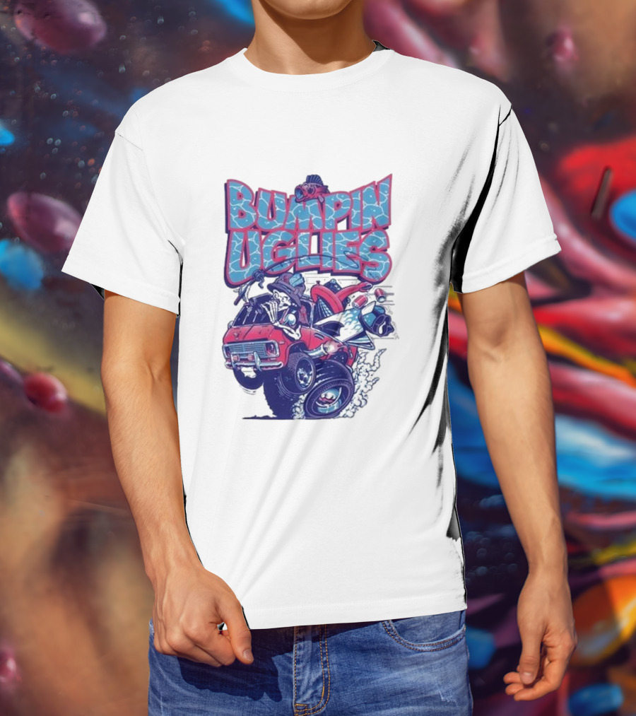 "Bumpin Uglies Red Truck With Fish Cartoon" T-Shirt