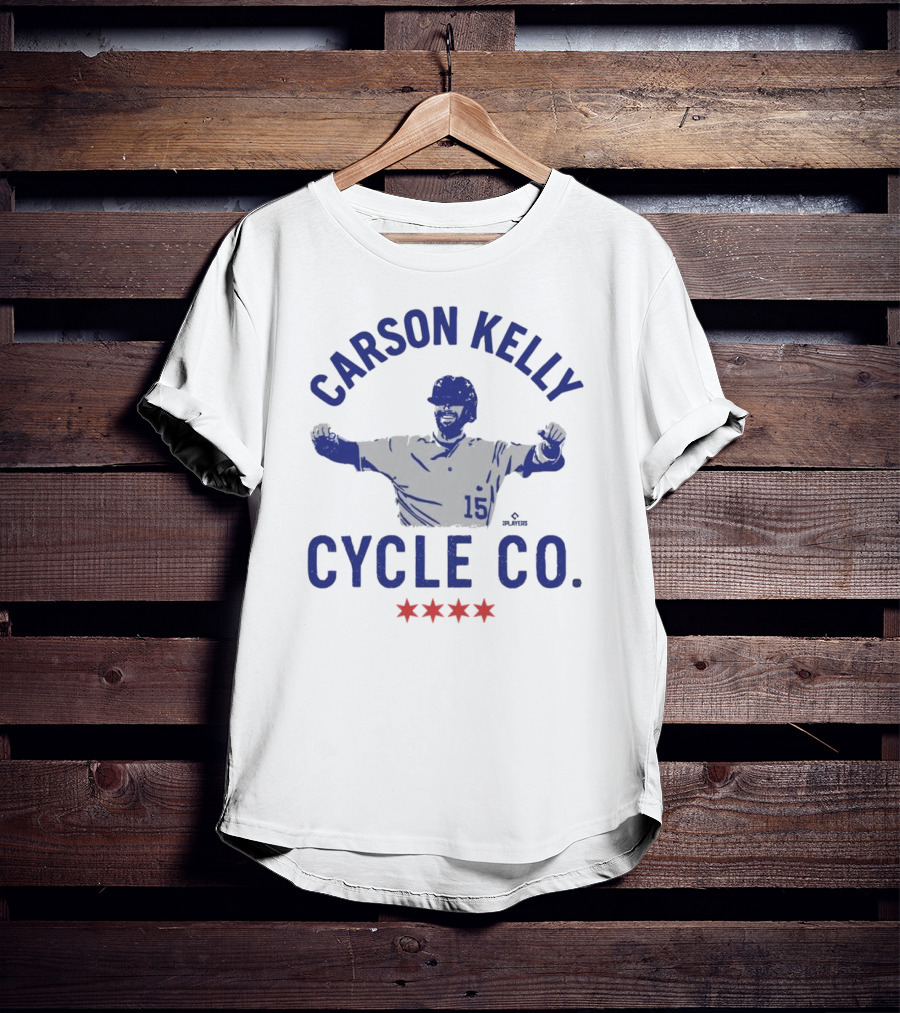 Carson Kelly Cycle Co MLBPA Number 15 Baseball Star Iconic Red Stars Theme T-Shirt