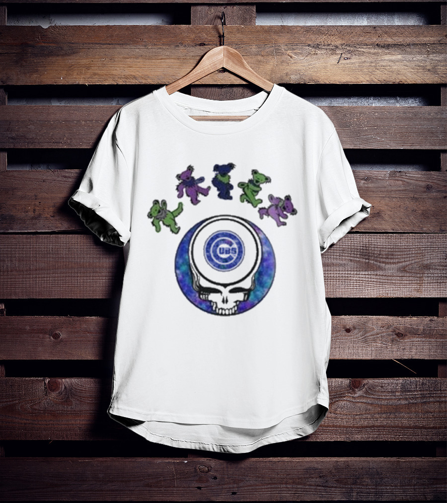 Chicago Cubs 2025 Grateful Dead Night Skull Bears Baseball T-Shirt